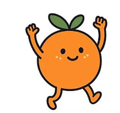 Tangerine Mascot waving